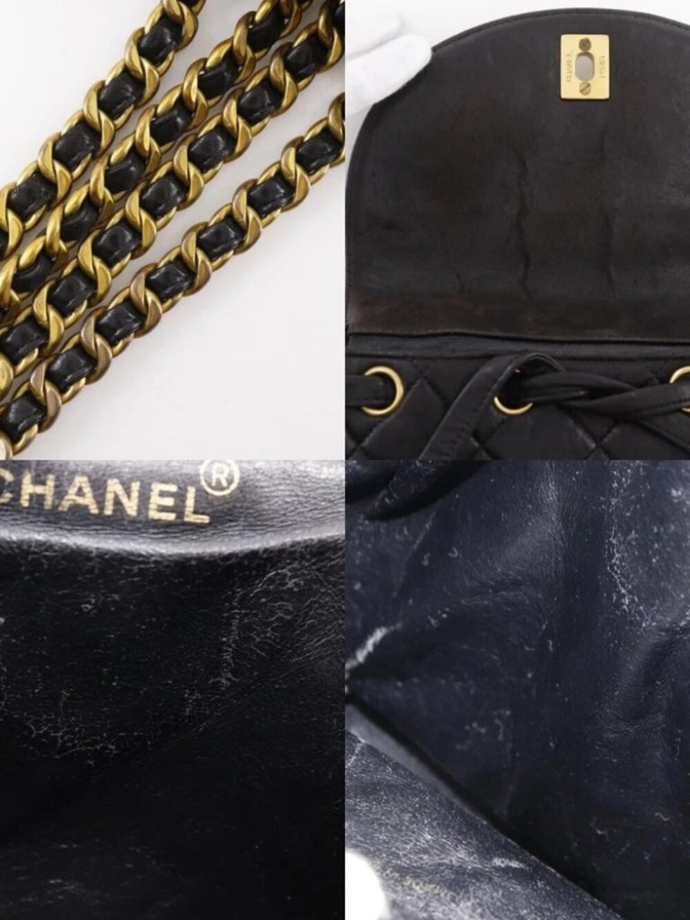 CHANEL Matelasse Backpack Daypack A10177 ChainBackpack COCO Mark black - Picture 9 of 12
